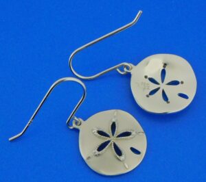 sterling silver dangle sand dollar earrings