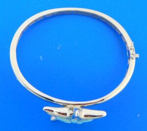 sterling silver starfish larimar bangle bracelet