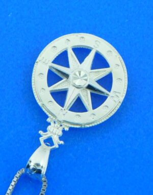 sterling silver compass rose pendant