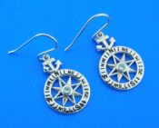 sterling silver compass rose earrings