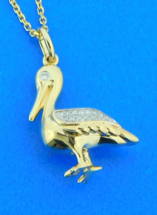 Pelican 3-D Diamond Pendant, 14K - Image 3