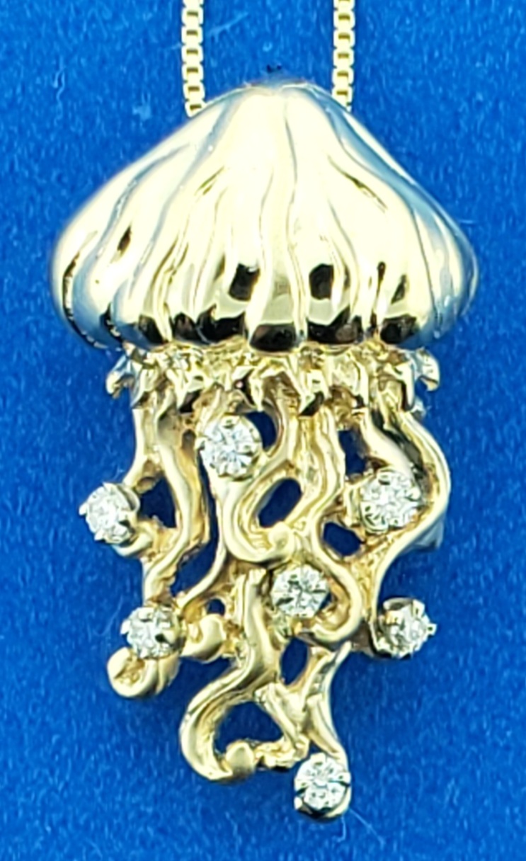 Steven Douglas Jellyfish Pendant, 14K 1 steven douglas 14k jelly fish diamond pendant