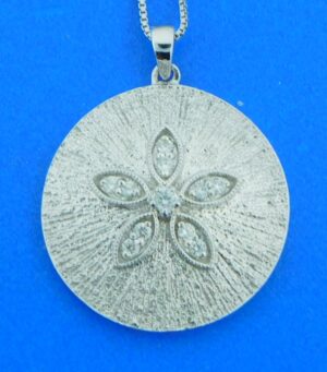 14k diamond sand dollar pendant