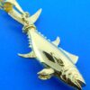14k tuna 3d pendant yellow gold