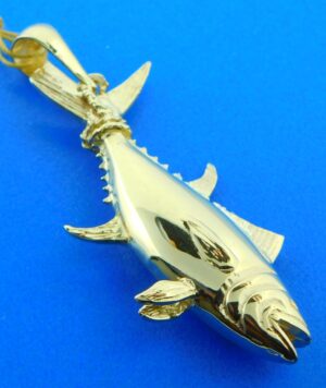 14k tuna 3d pendant yellow gold