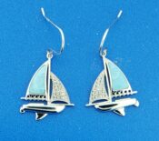 sailboat dangle earrings sterling silver & larimar