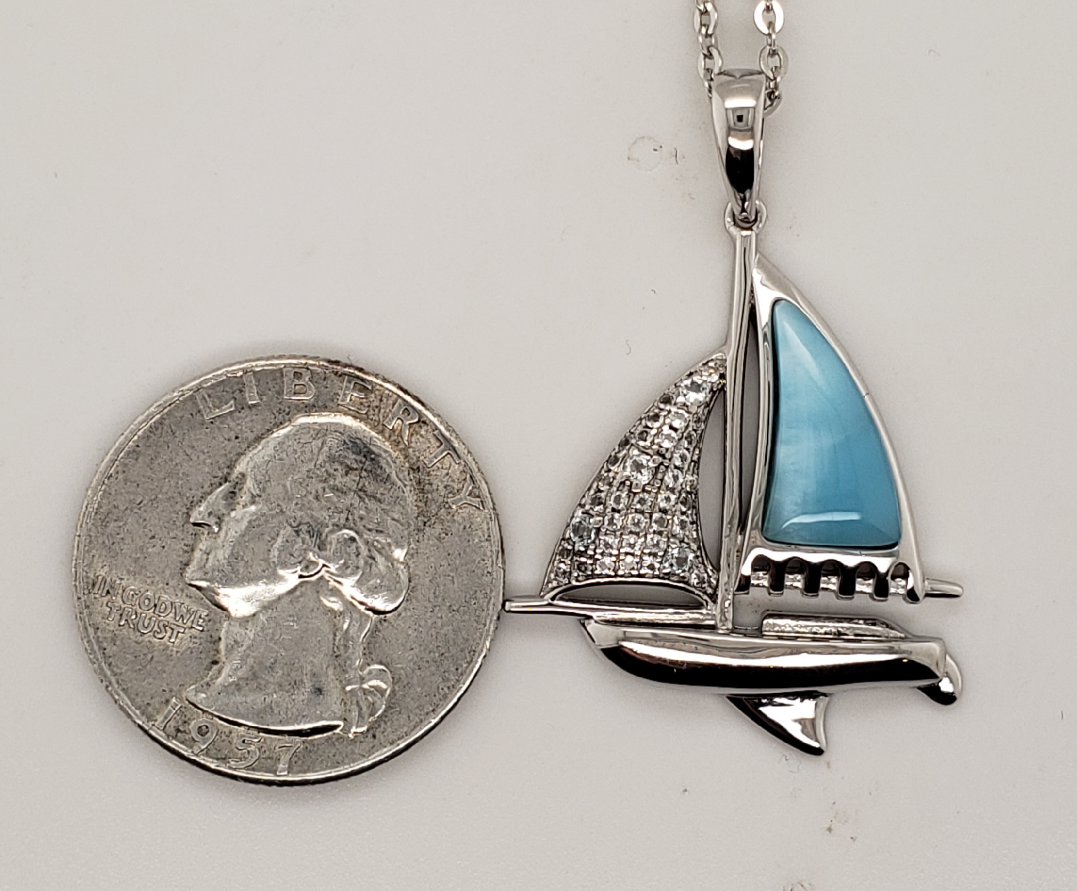Alamea Sailboat Pendant, Sterling Silver 4 Alamea Sailboat Pendant, Sterling Silver - Image 4