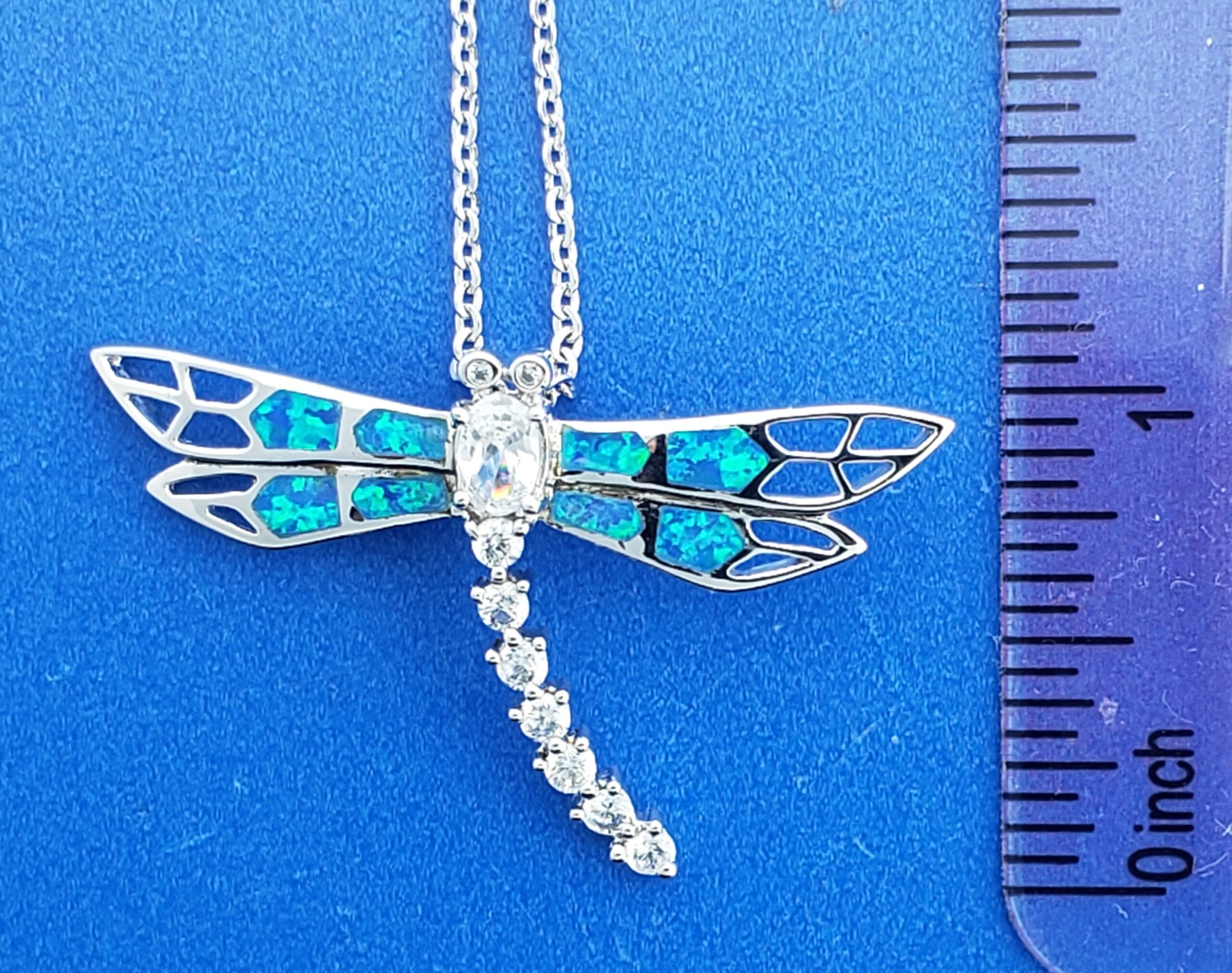 Alamea Dragonfly Pendant, Sterling Silver & Opal 5 Alamea Dragonfly Pendant, Sterling Silver & Opal - Image 5