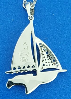 sailboat pendant sterling silver & larimar