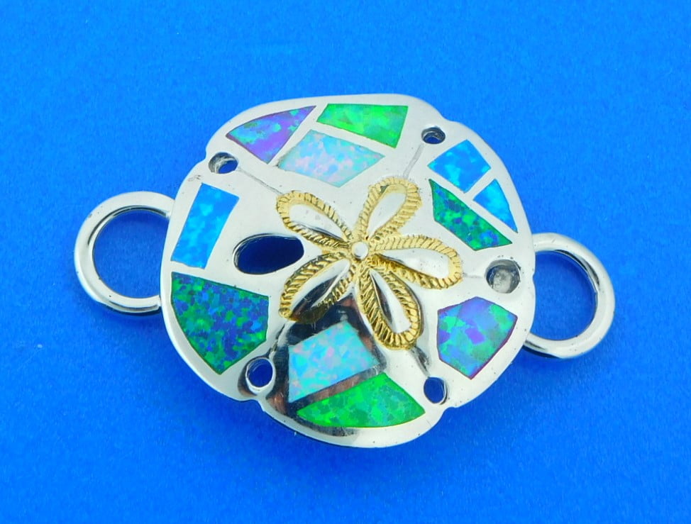Kovel Sand Dollar Interchangeable Bracelet Topper, Sterling Silver 1 sterling silver sand dollar bracelet topper