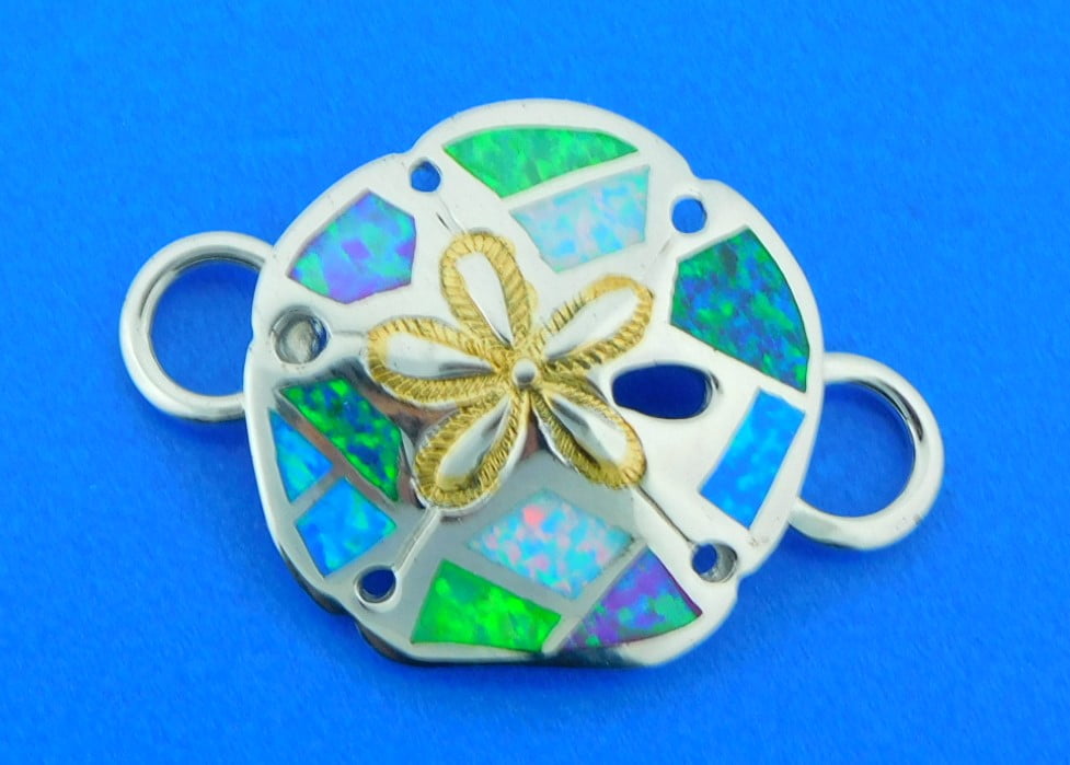 Kovel Sand Dollar Interchangeable Bracelet Topper, Sterling Silver 3 sterling silver sand dollar bracelet topper