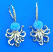 sterling silver octopus earrings
