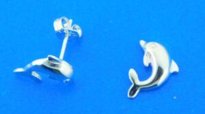 sterling silver dolphin post earrings