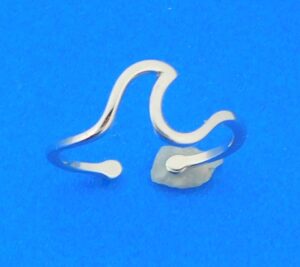 sterling silver wave toe ring