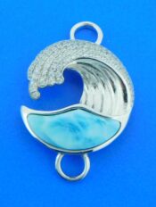 sterling silver larimar wave bracelet topper
