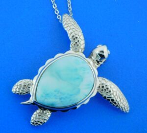 sterling silver & larimar alamea sea turtle