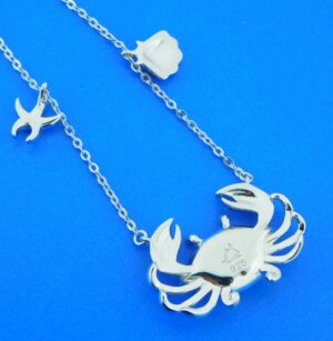 alamea sterling silver & opal crab necklace