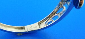 alamea sterling silver & opal plumeria bracelet bangle