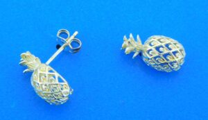 sterling silver pineapple post earrings