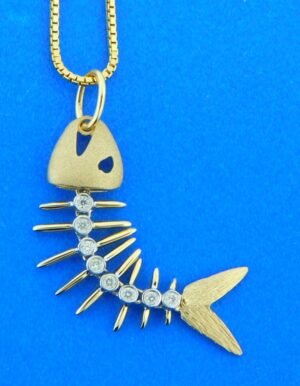 14k denny wong bonefish pendant