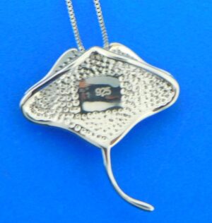 sterling silver & crystal manta ray pendant