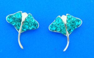 sterling silver & crystal manta ray earrings