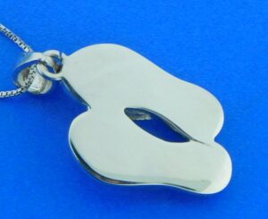 sterling silver & crystal flip flop pendant