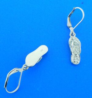 sterling silver & crystal flip flop earrings