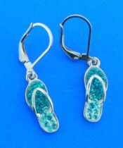 sterling silver & crystal flip flop earrings