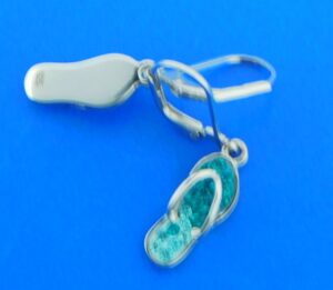 sterling silver & crystal flip flop earrings