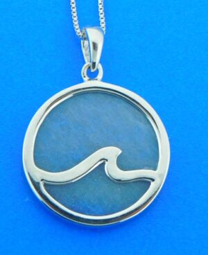 sterling silver wave pendant