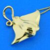 14k manta ray pendant