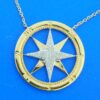 compass rose 14k & diamond pendant