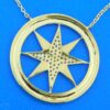 compass rose 14k & diamond pendant