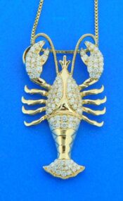 14k lobster diamond pendant