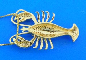 14k lobster diamond pendant