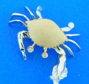 14k denny wong crab pendant