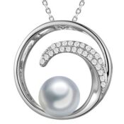 alamea cz pearl wave pendant-713-91-11