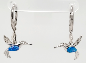 sterling silver hummingbird dangle earrings