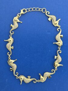Alamea Seahorse Bracelet, Sterling Silver & Yellow Gold Plated