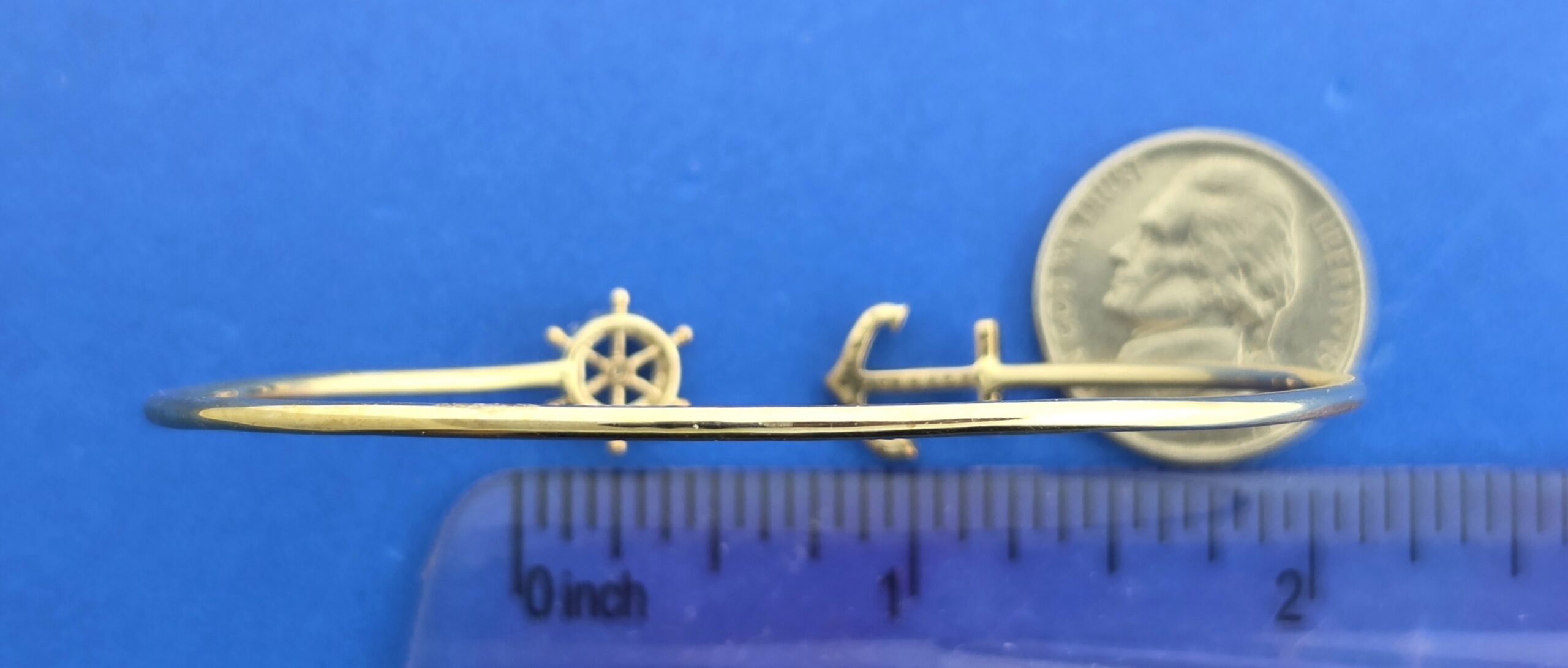 Anchor & Ship Wheel Bracelet, 14K & Diamonds 5 Anchor & Ship Wheel Bracelet, 14K & Diamonds - Image 5