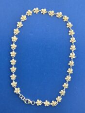 Alamea Plumeria Anklet, Sterling Silver