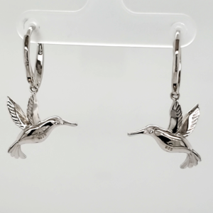 sterling silver hummingbird dangle earrings