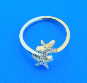 14k diamond starfish ring