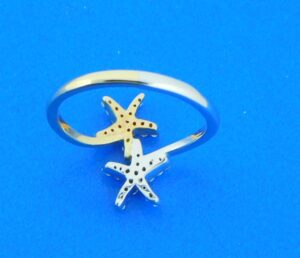 14k diamond starfish ring