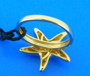 14k diamond starfish ring