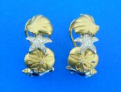 14k sealife diamond earrings