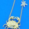 14k diamond crab necklace