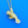 14k diamond manatee pendant