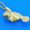 14k diamond manatee pendant